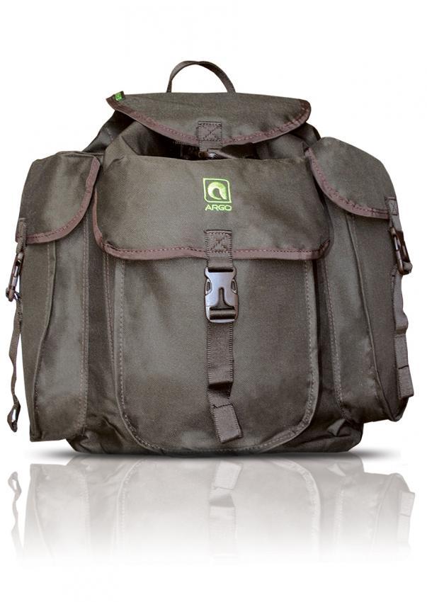 Der Jagdrucksack ARGO® von Hillman ist ein grüner Rucksack mit Klappverschluss und Frontschnalle aus wasserdichtem Gewebe. Er verfügt über Seitentaschen und das weiße ARGO-Logo auf weißem Hintergrund mit leichter Reflexion für ein elegantes Finish.